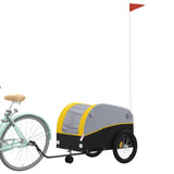 Vidaxl bicycle trailer 45 kg iron black and yellow