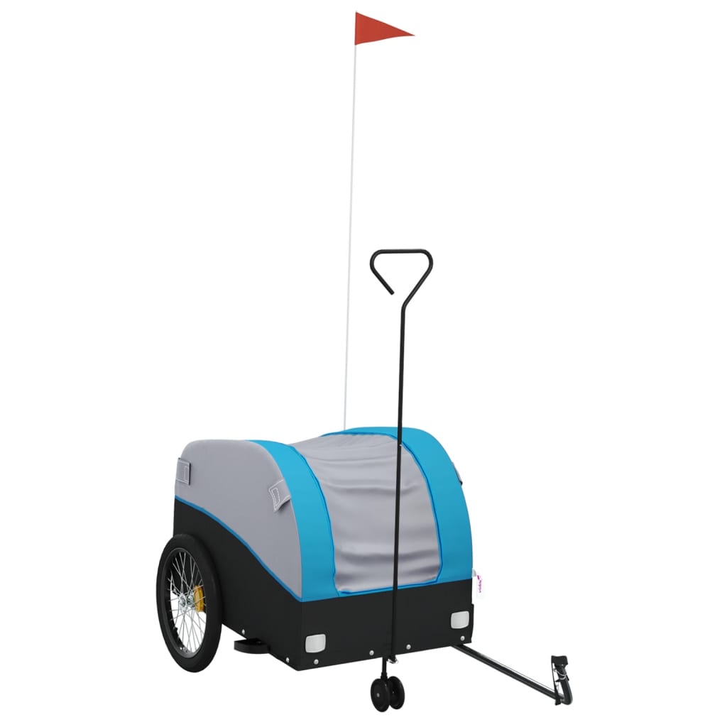 Vidaxl bicycle trailer 45 kg iron black and blue