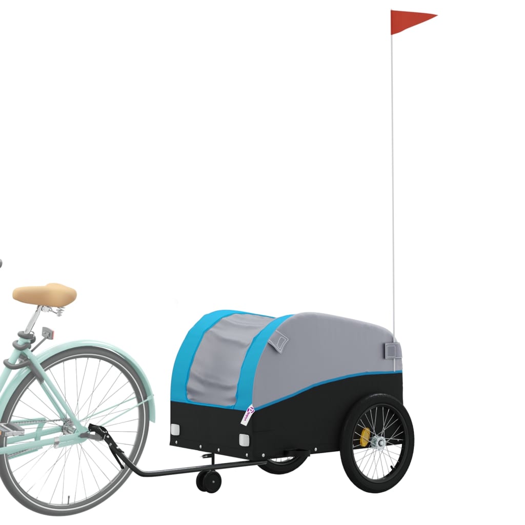 Vidaxl bicycle trailer 45 kg iron black and blue