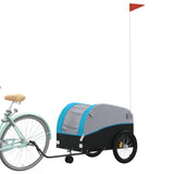 Vidaxl bicycle trailer 45 kg iron black and blue