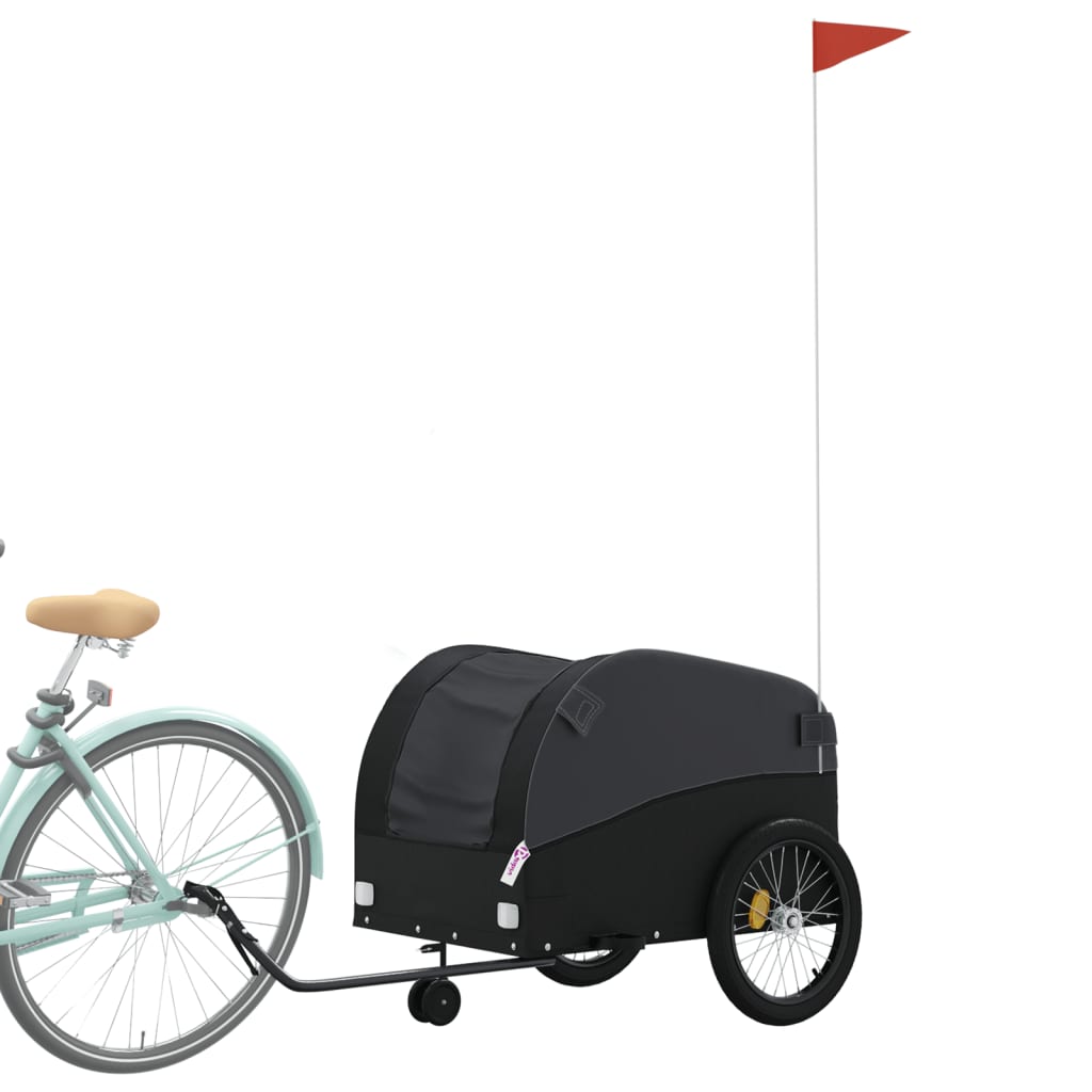 Vidaxl bicycle trailer 45 kg iron black
