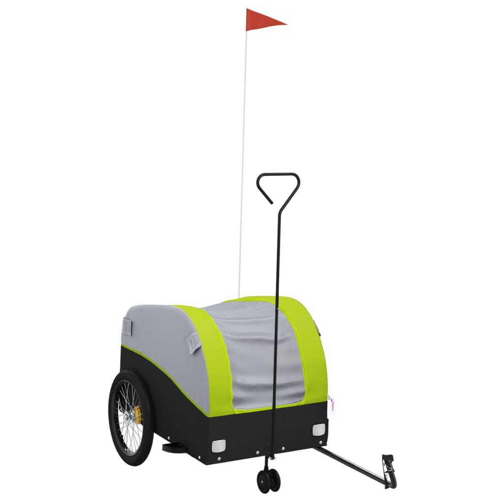 Vidaxl bicycle trailer 45 kg iron black and green