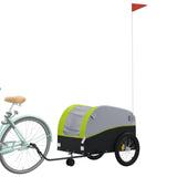 Vidaxl bicycle trailer 45 kg iron black and green