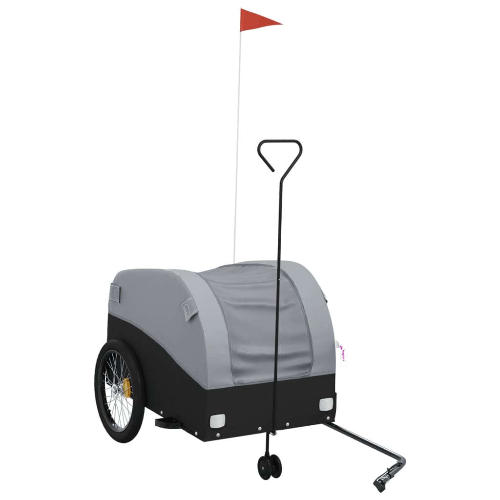 Vidaxl Rower Trailer 45 kg żelaza czarna i szarość
