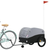 Vidaxl Rower Trailer 45 kg żelaza czarna i szarość