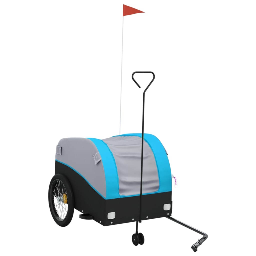 Vidaxl bicycle trailer 45 kg iron black and blue