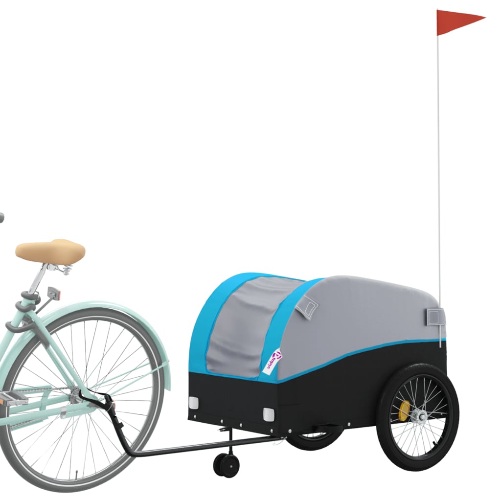 Vidaxl bicycle trailer 45 kg iron black and blue