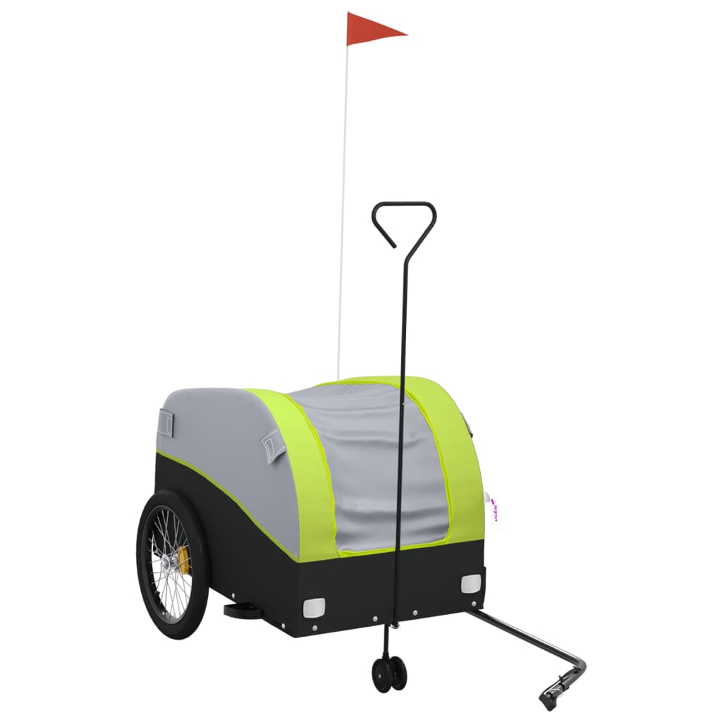 Vidaxl bicycle trailer 45 kg iron black and green