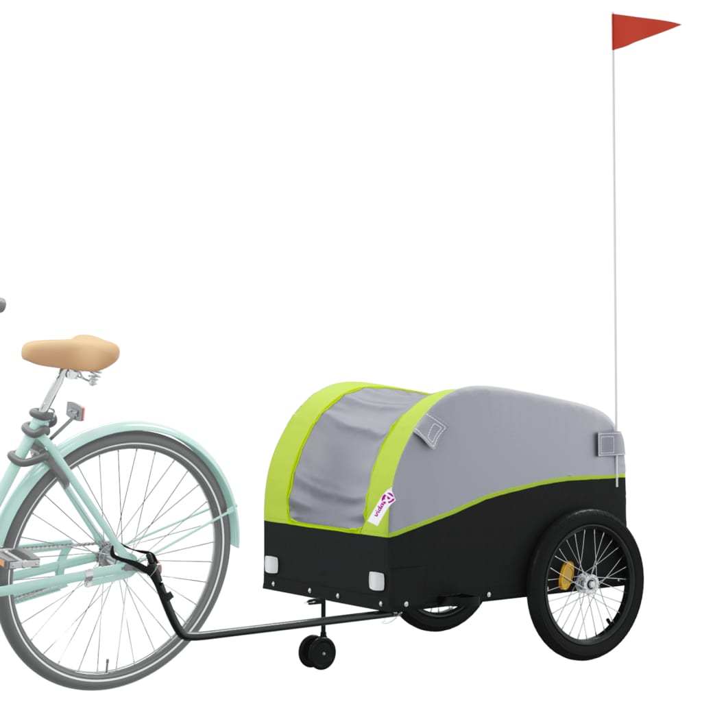 Vidaxl bicycle trailer 45 kg iron black and green