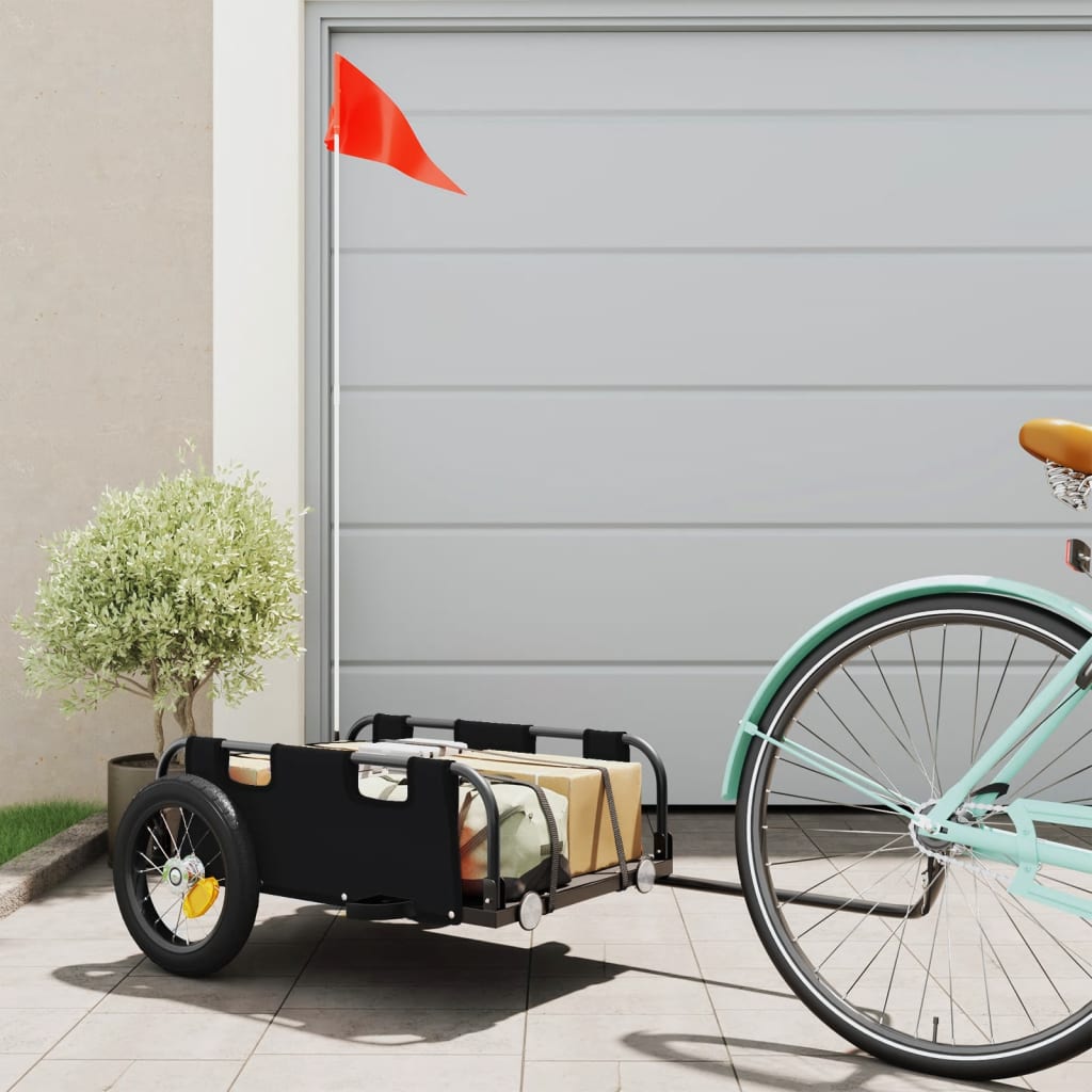 Vidaxl bicycle trailer Oxford fabric and iron black
