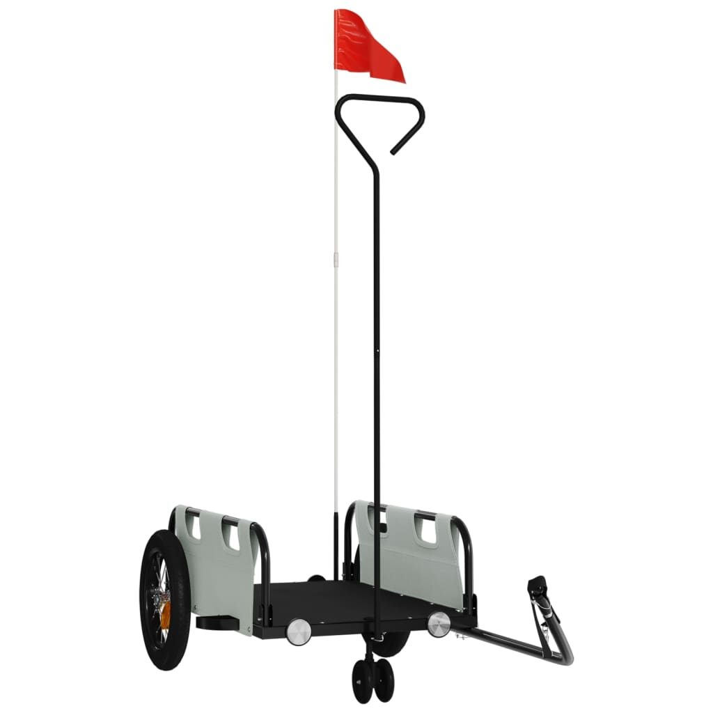 Vidaxl bicycle trailer Oxford fabric and iron gray