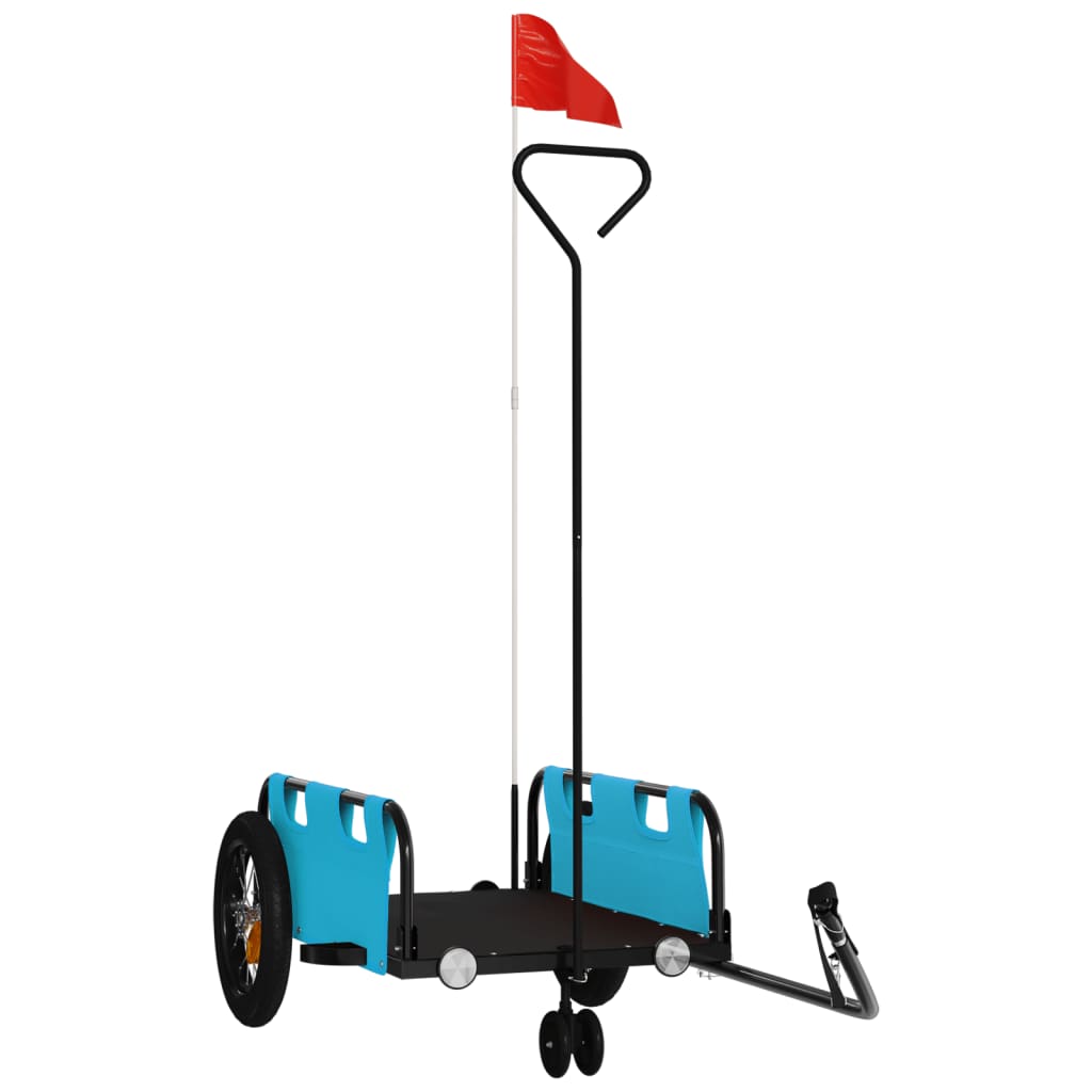 Vidaxl bicycle trailer Oxford fabric and iron blue