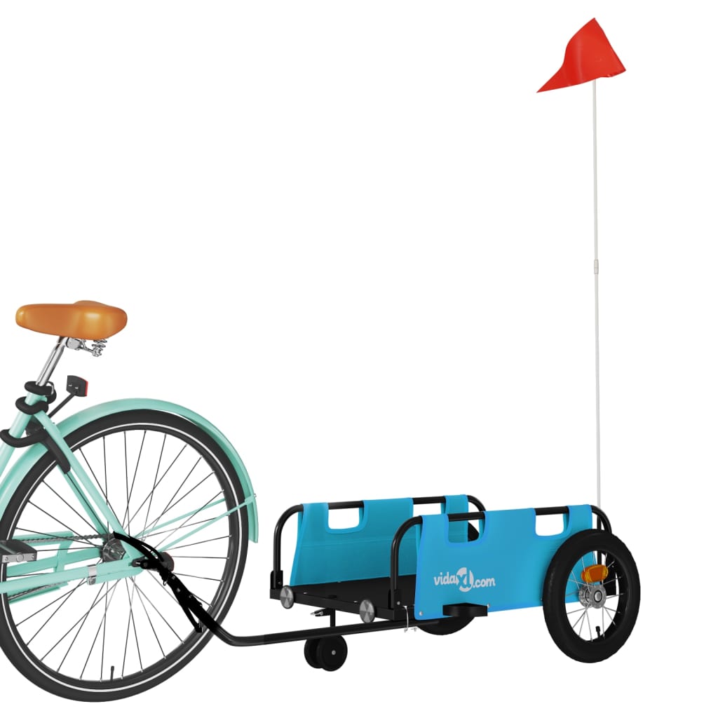 Vidaxl bicycle trailer Oxford fabric and iron blue