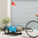 Vidaxl bicycle trailer Oxford fabric and iron blue