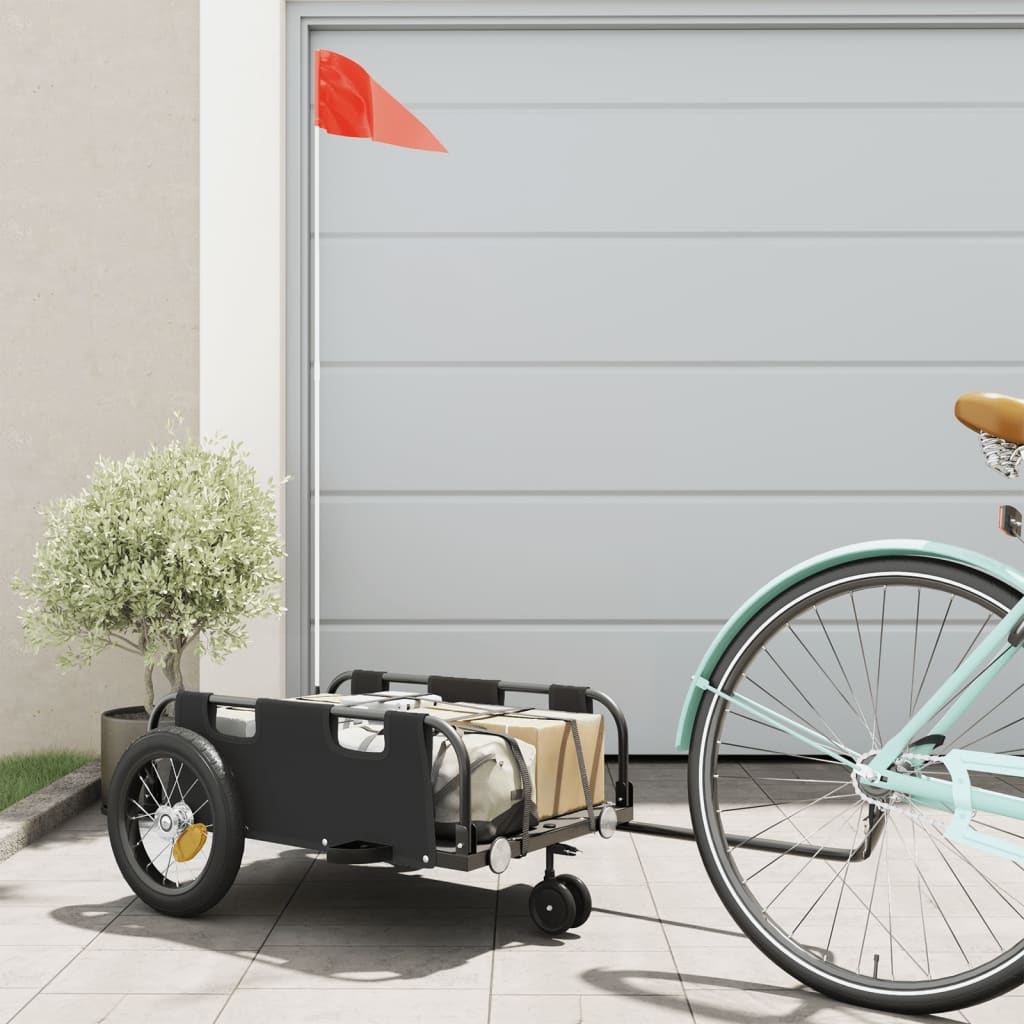 Vidaxl bicycle trailer Oxford fabric and iron black