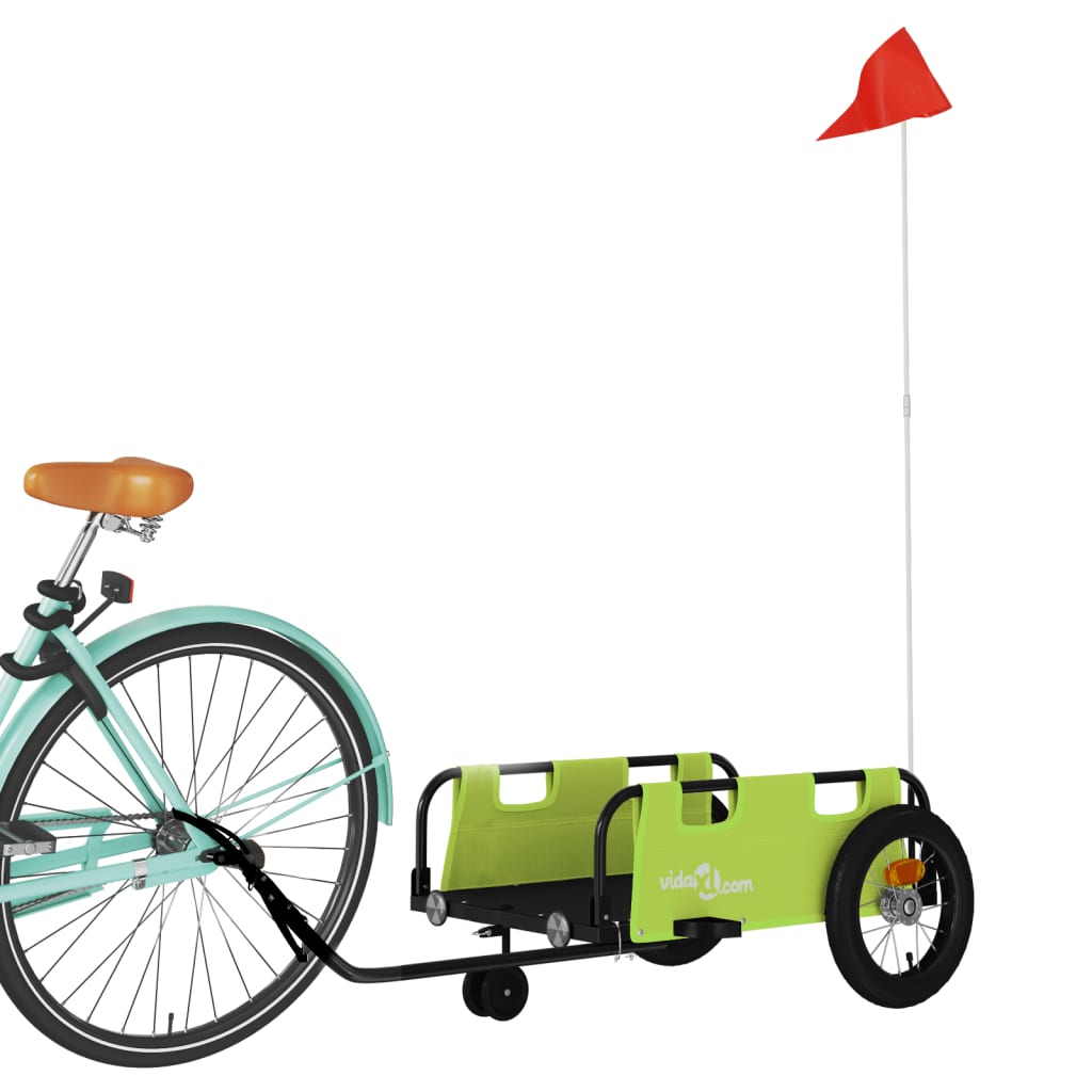 Vidaxl Rower Trailer Oxford Fabric i żelazna zielona