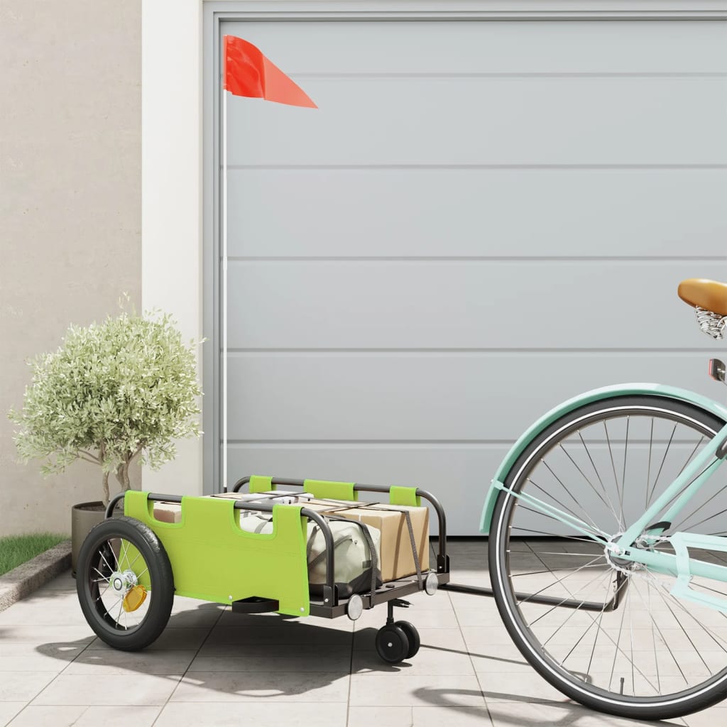 Vidaxl Rower Trailer Oxford Fabric i żelazna zielona