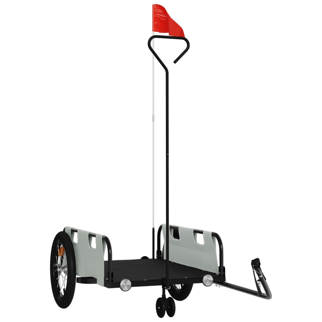 Vidaxl bicycle trailer Oxford fabric and iron gray