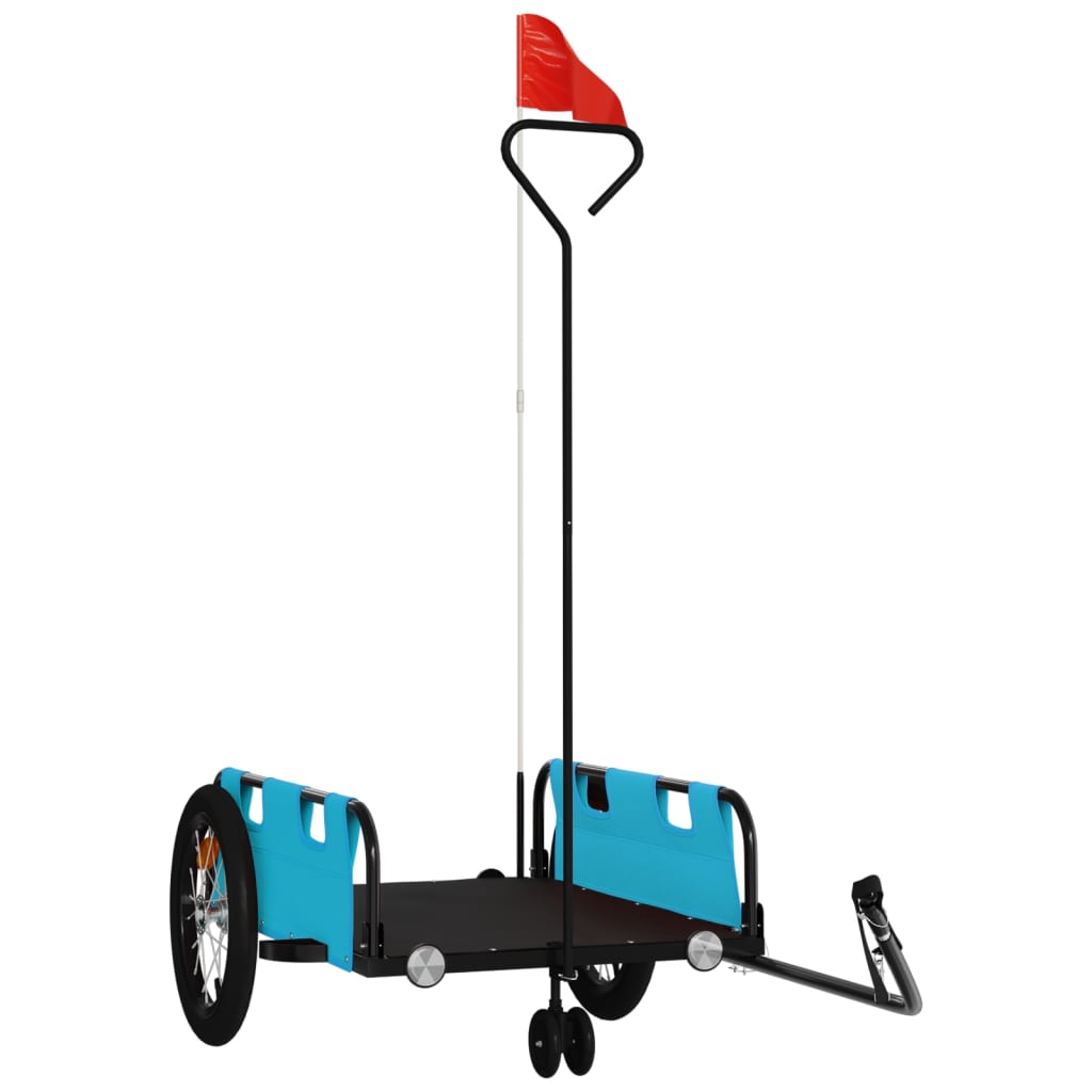 Vidaxl bicycle trailer Oxford fabric and iron blue