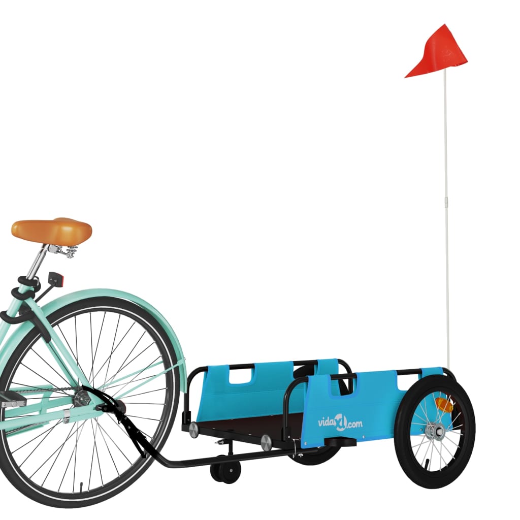 Vidaxl bicycle trailer Oxford fabric and iron blue