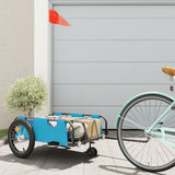 Vidaxl bicycle trailer Oxford fabric and iron blue