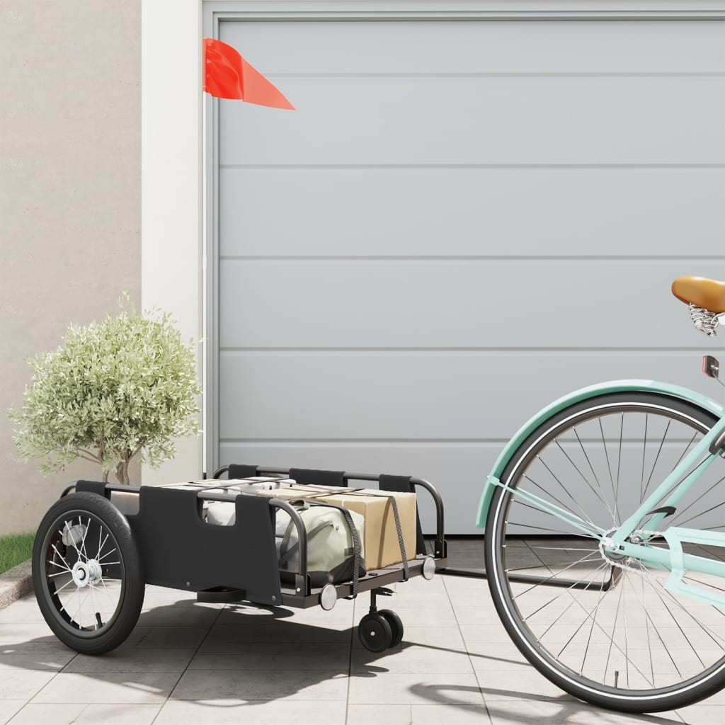 Vidaxl bicycle trailer Oxford fabric and iron black
