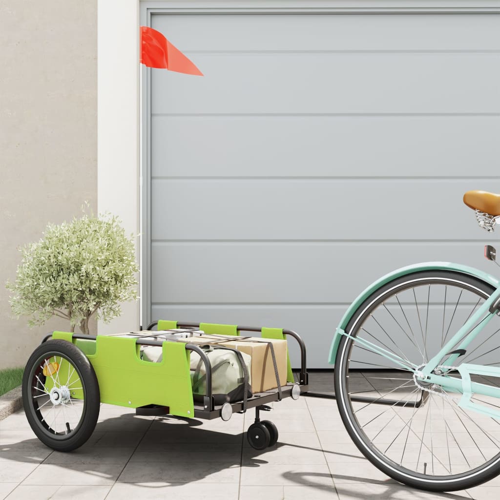 Vidaxl bicycle trailer Oxford fabric and iron green
