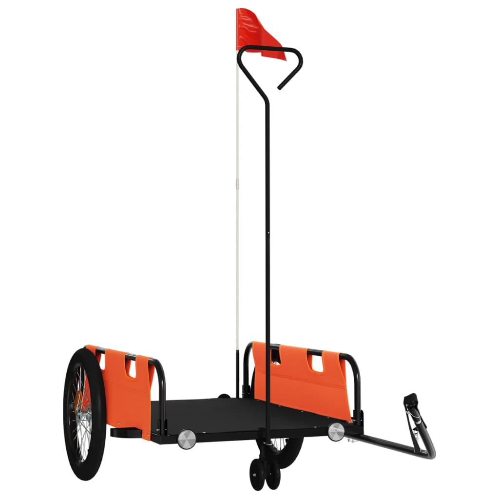 Vidaxl bicycle trailer Oxford fabric and iron orange and black