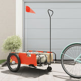 Vidaxl bicycle trailer Oxford fabric and iron orange and black
