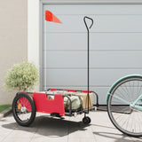 Vidaxl bicycle trailer Oxford fabric and iron red and black