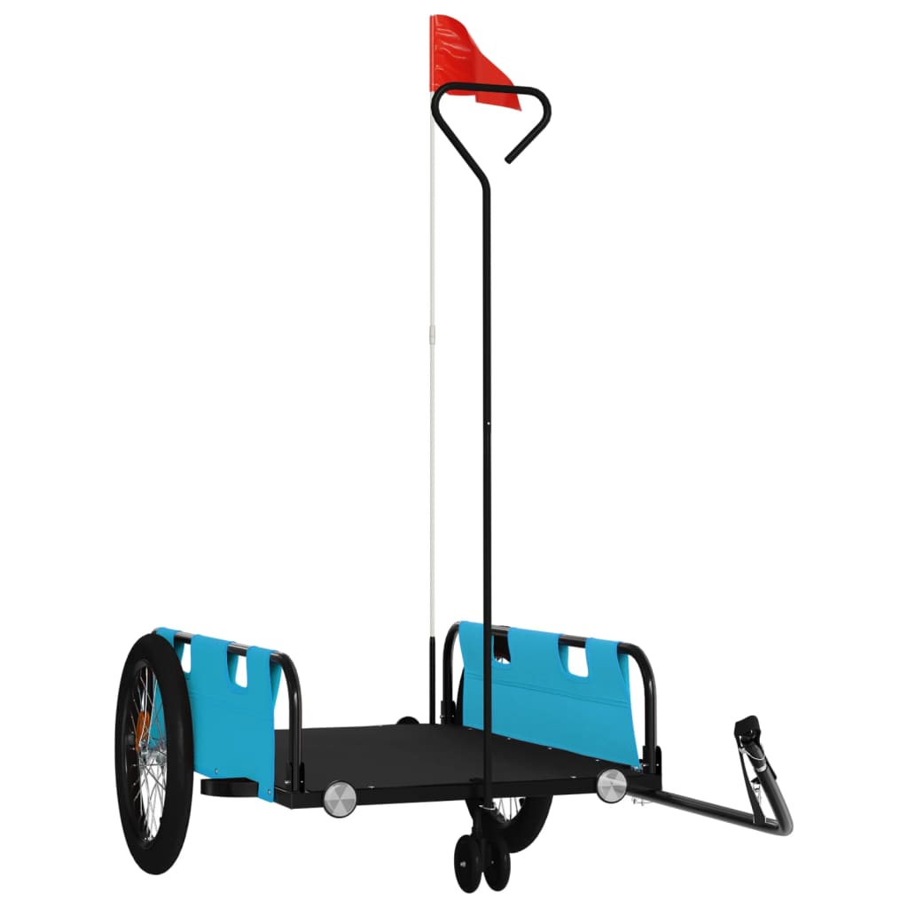 Vidaxl bicycle trailer Oxford fabric and iron blue and black