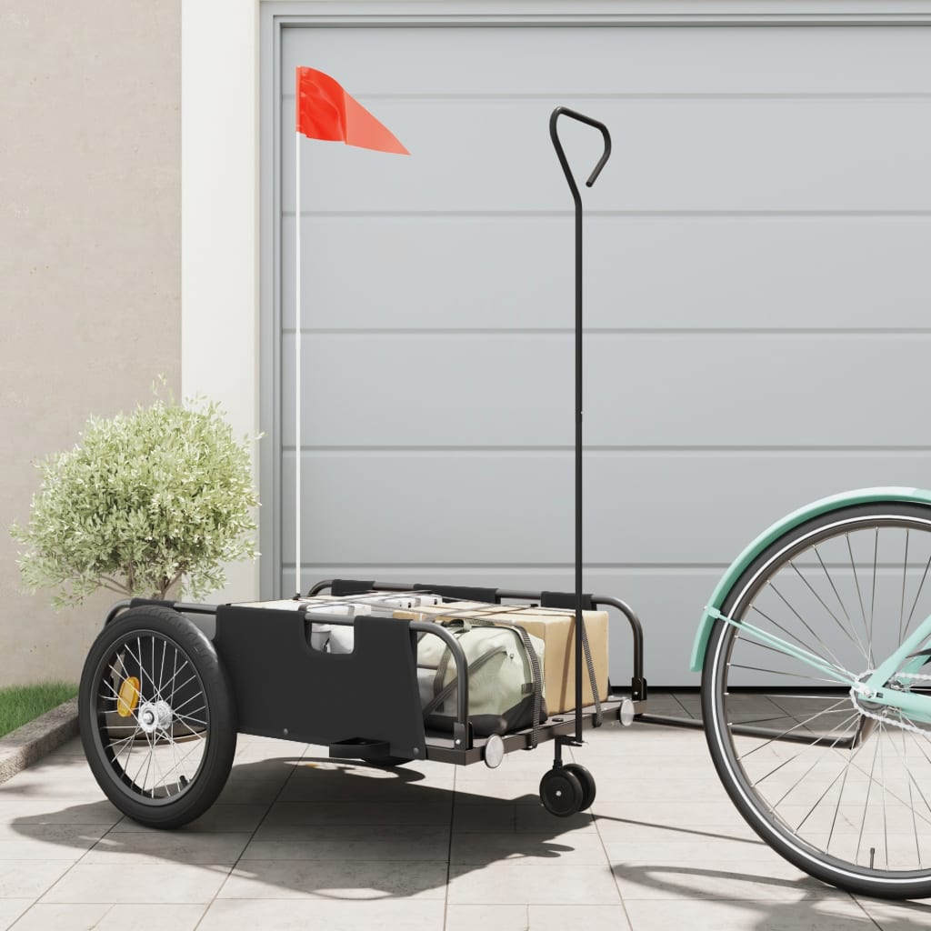 Vidaxl bicycle trailer Oxford fabric and iron black