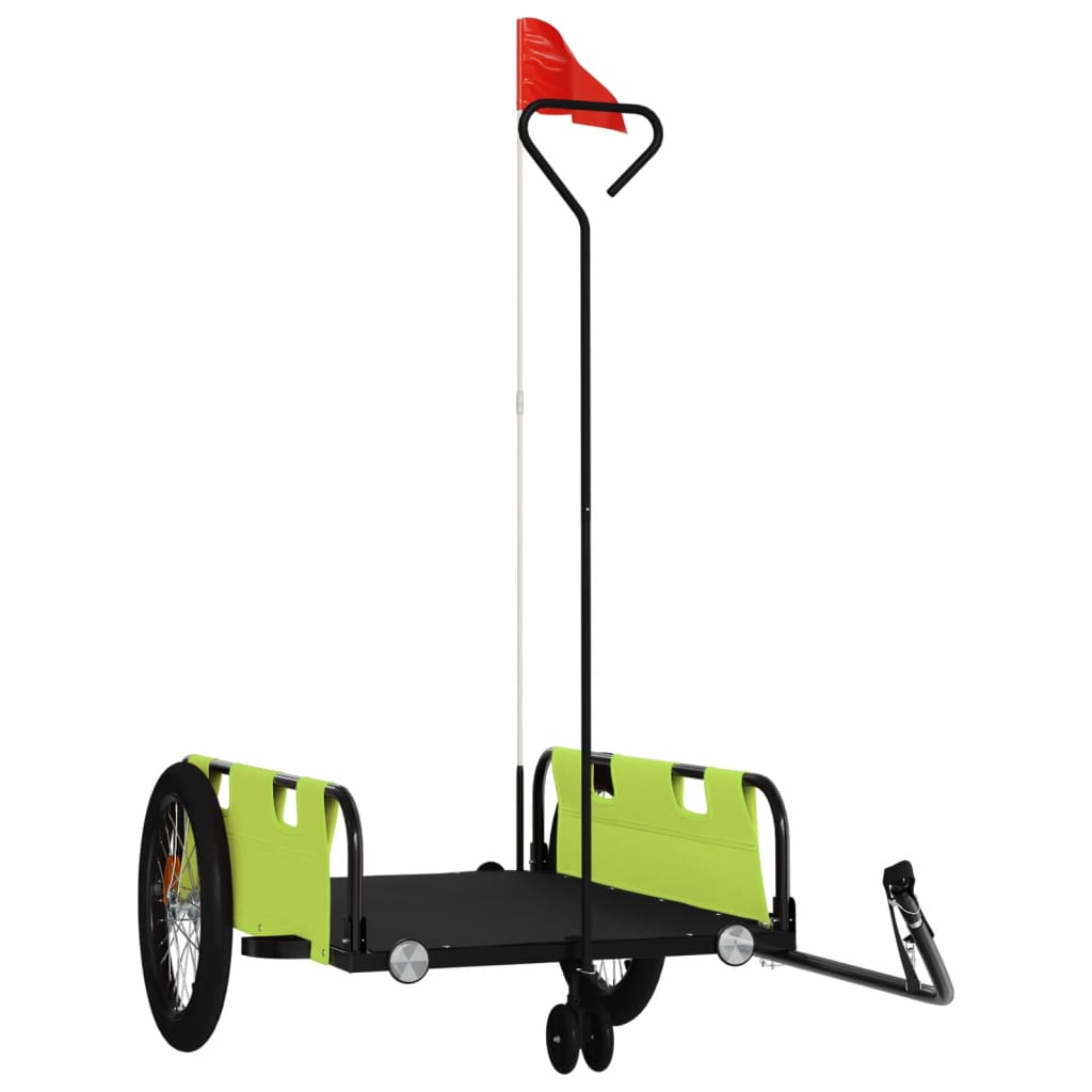 Vidaxl bicycle trailer Oxford fabric and iron green and black
