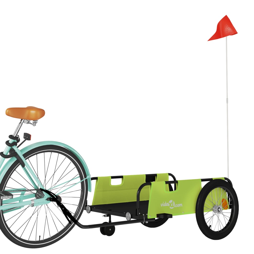 Vidaxl bicycle trailer Oxford fabric and iron green and black