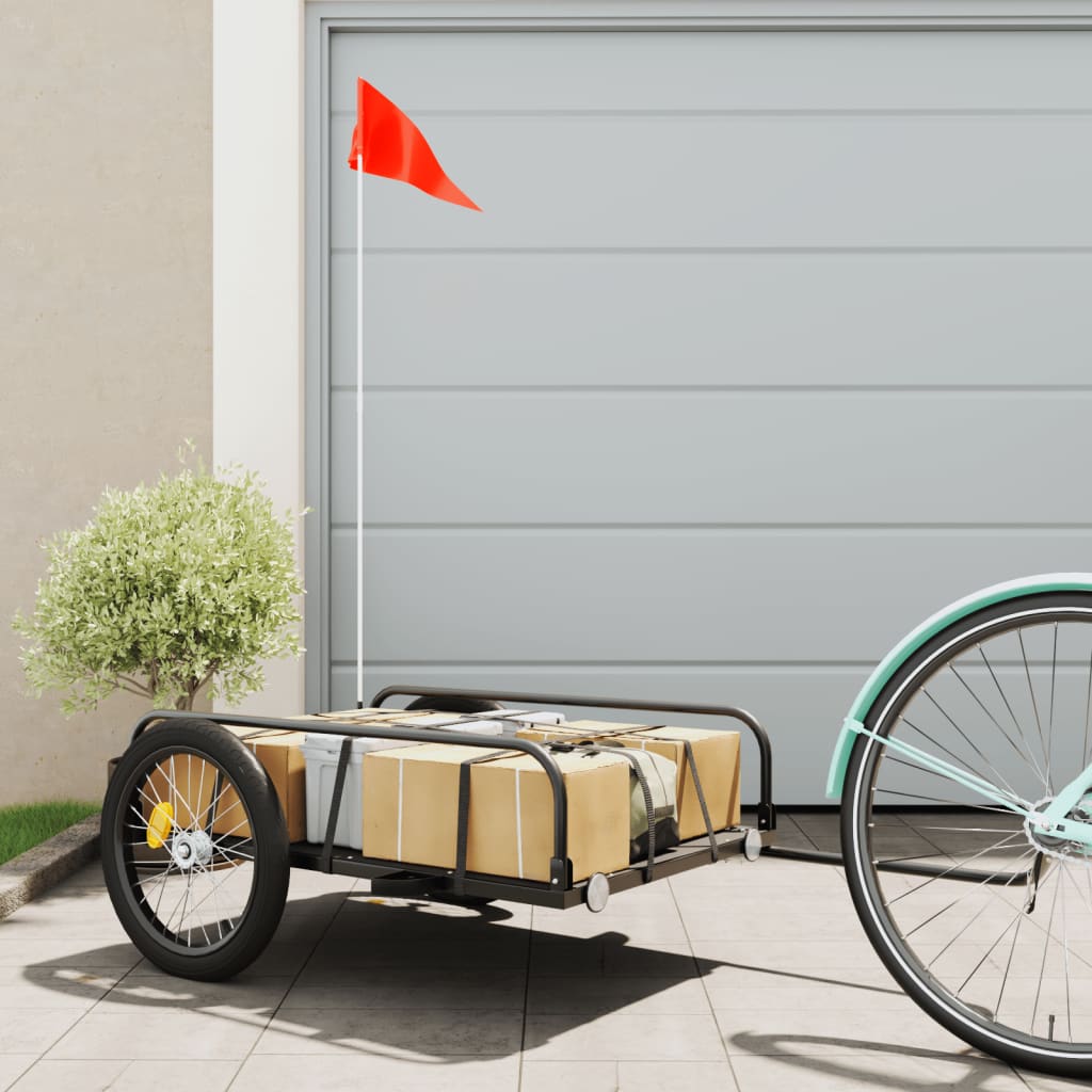 Vidaxl bicycle trailer 135x70x37 cm iron black
