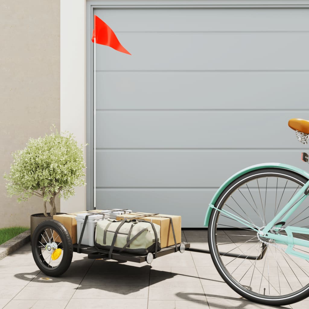 Vidaxl bicycle trailer 122x53x28 cm iron black