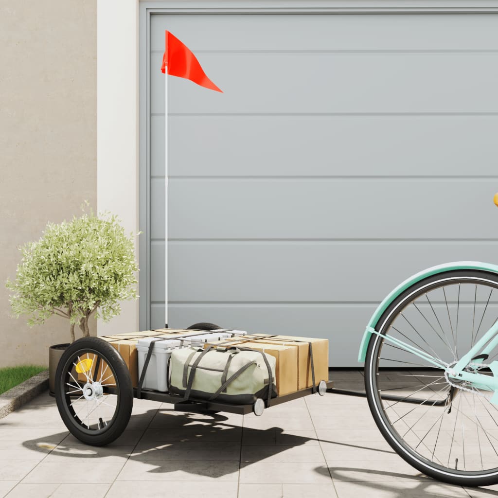 Vidaxl bicycle trailer 126x63x34 cm iron black