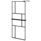 Vidaxl Walk-in Shower Wall z półką 80x195 cm ESG-GLAS Aluminium Black