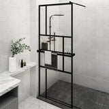 Vidaxl Walk-in Shower Wall z półką 80x195 cm ESG-GLAS Aluminium Black
