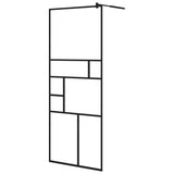 Vidaxl Walk-in-in tuš stena s polico 80x195 cm esg-Glas aluminijast črna