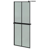 Vidaxl Walk-in-in tuš stena s polico 80x195 cm esg-Glas aluminijast črna