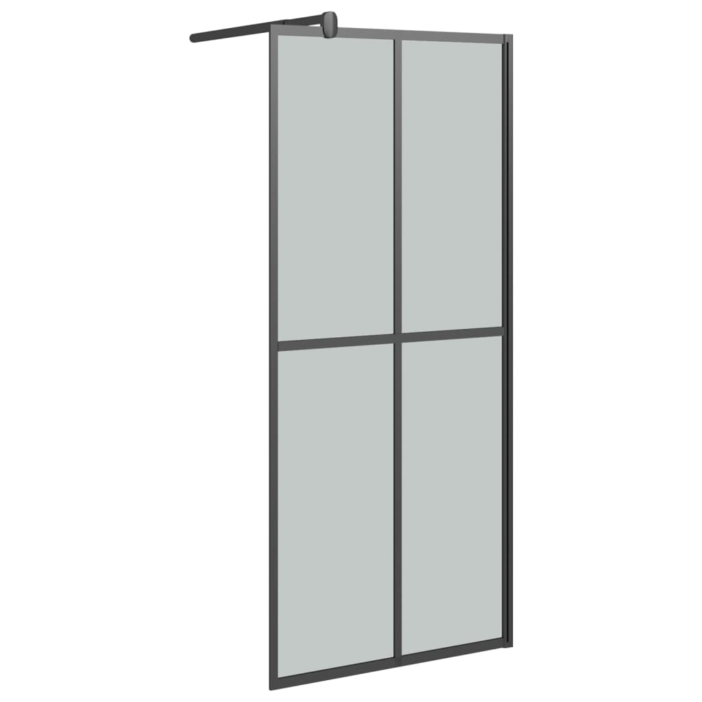 Vidaxl Walk-in-in tuš stena s polico 80x195 cm esg-Glas aluminijast črna