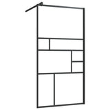 Vidaxl Walk-in-in tuš stena s polico 115x195 cm esg-Glas aluminijasta črna