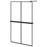 Vidaxl Walk-in-in tuš stena s polico 118x190 cm esg-Glas aluminijasta črna