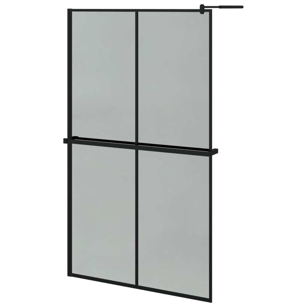 Vidaxl Walk-in-in tuš stena s polico 118x190 cm esg-Glas aluminijasta črna