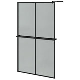 Vidaxl Walk-in-in tuš stena s polico 118x190 cm esg-Glas aluminijasta črna