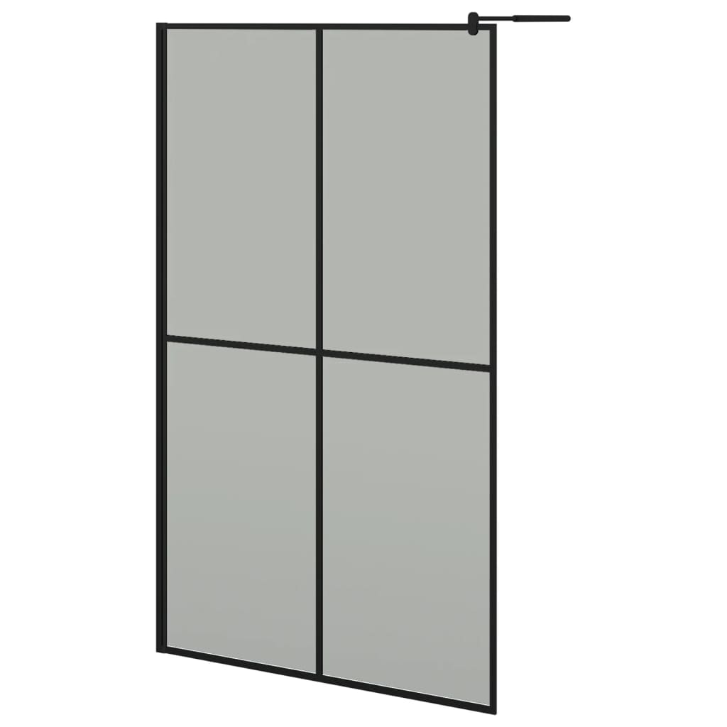 Vidaxl Walk-in-in tuš stena s polico 118x190 cm esg-Glas aluminijasta črna