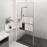 Vidaxl Walk-in-in tuš stena s polico 80x195 cm esg-Glas aluminijev krom