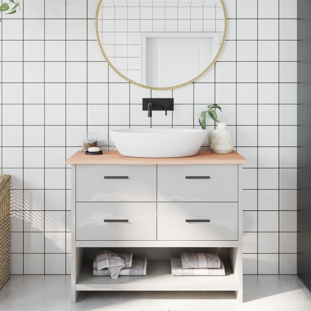 VidaXL Washbasin Table 100x30x2 cm Untreated solid wood