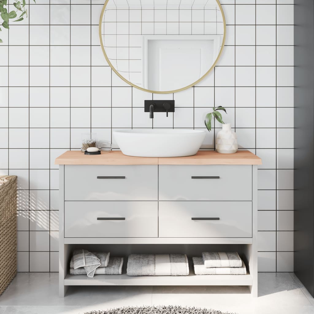 VidaXL Washbasin sheet 120x30x (2-4) cm Untreated solid wood